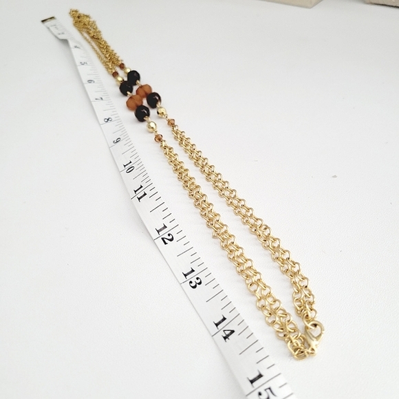 Double strand gold tone necklace - Picture 2 of 6